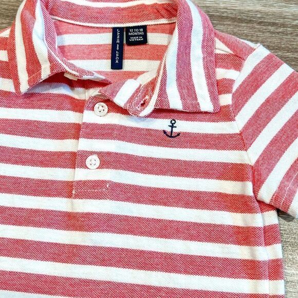 Janie & Jack Striped Polo, Size 12-18M - Picture 2 of 3